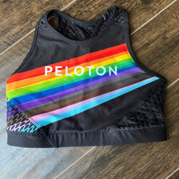 Peloton x With Pride Flag Noir high neck bra size M - Picture 5 of 8